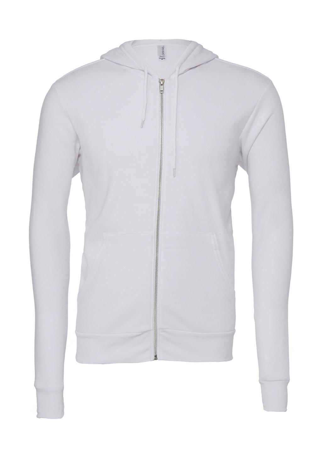  Unisex Poly-Cotton Full Zip Hoodie in Farbe White