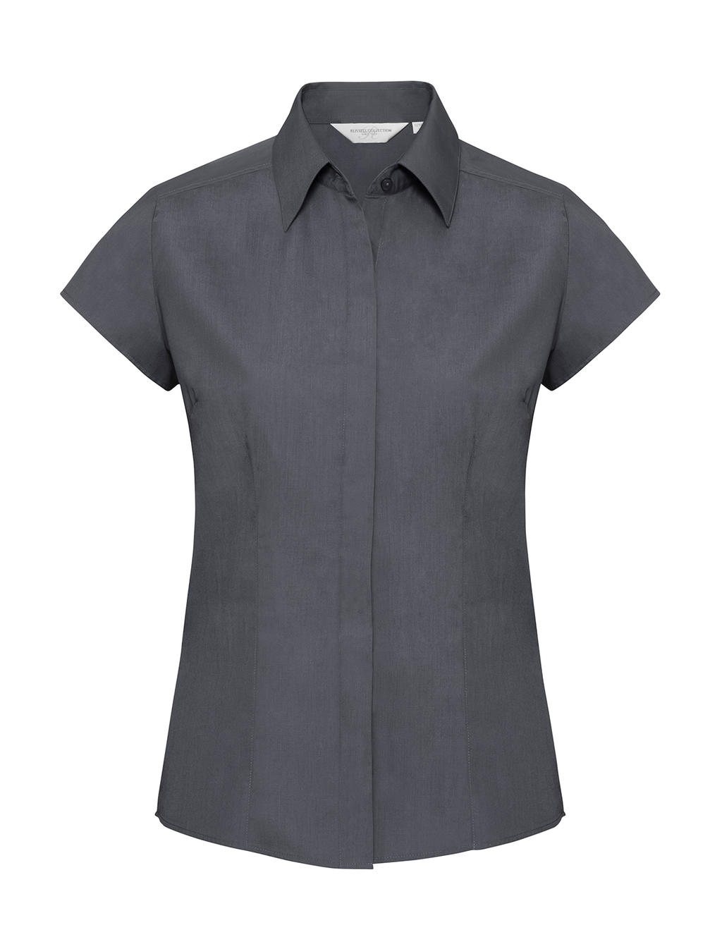  Ladies Fitted Poplin Shirt in Farbe Convoy Grey