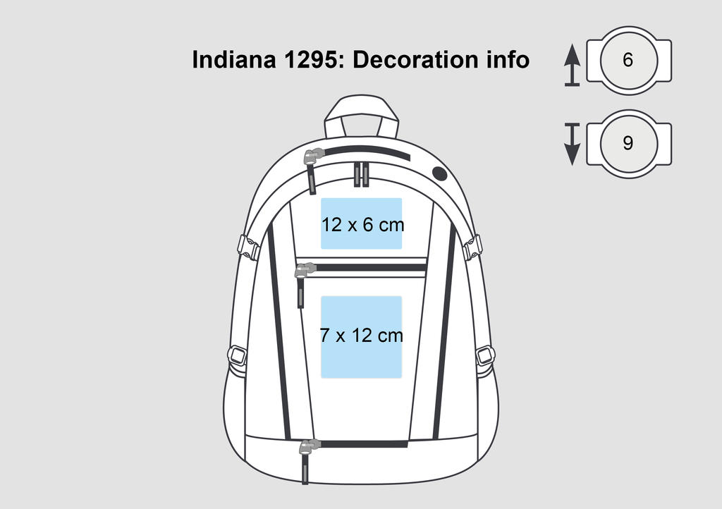  Indiana Student/ Sports Backpack in Farbe Dark Grey/Off White