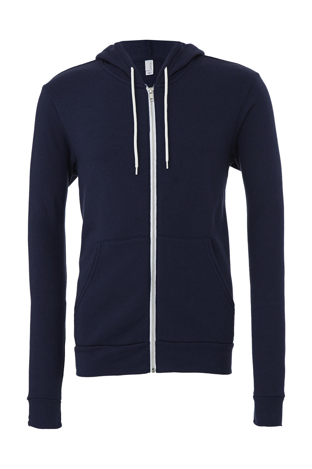  Unisex Poly-Cotton Full Zip Hoodie in Farbe Navy