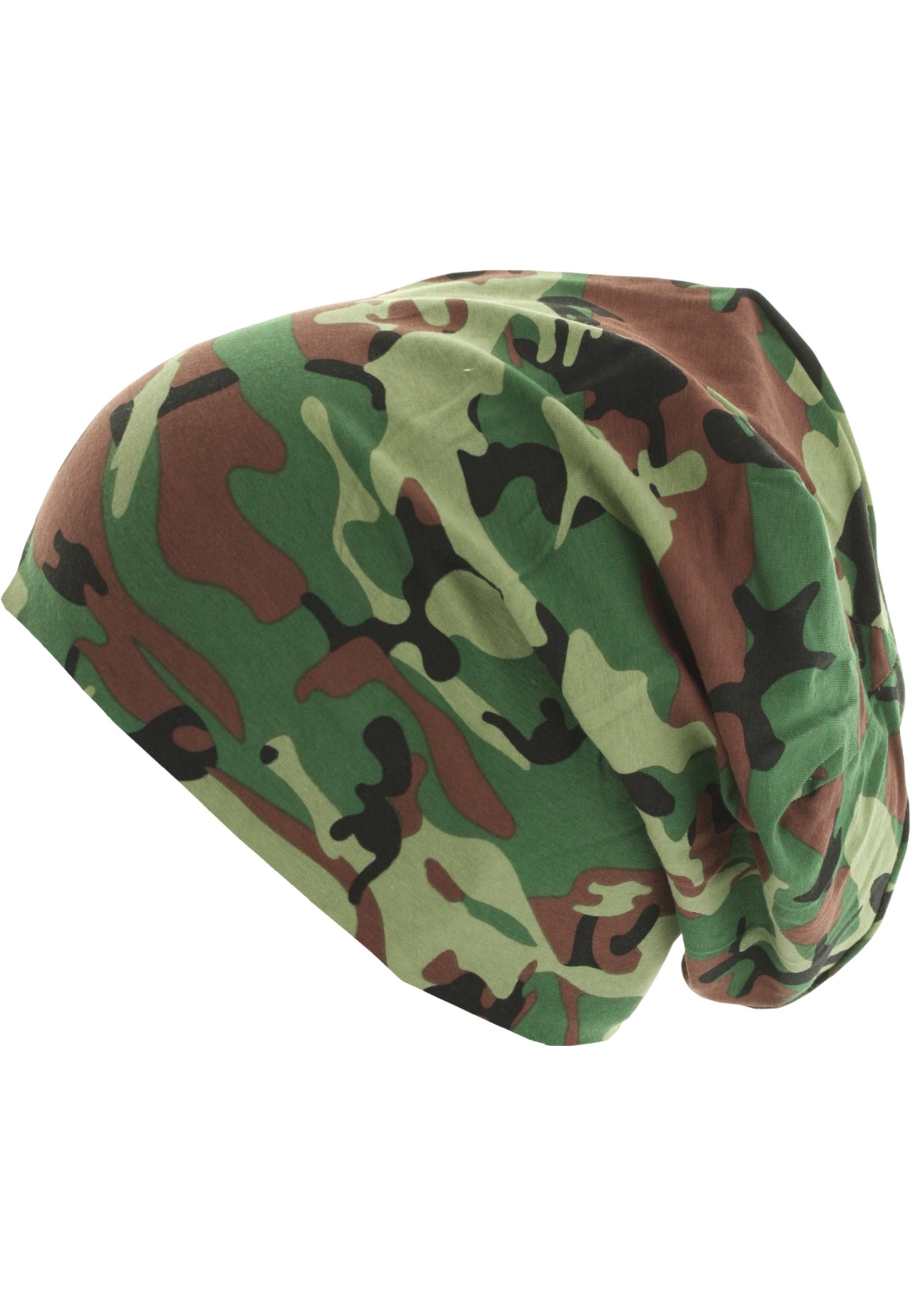 Caps & Beanies Printed Jersey Beanie in Farbe green camo/black