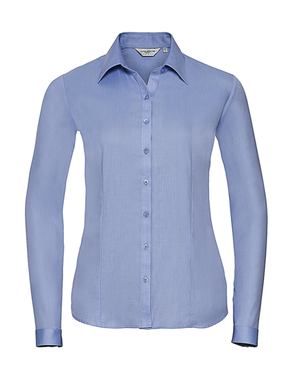 Ladies LS Herringbone Shirt in Farbe Light Blue