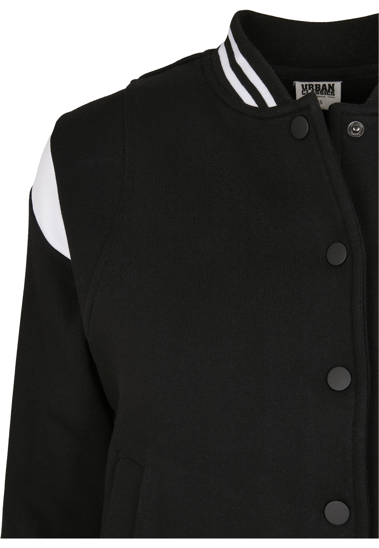 Nachhaltig Ladies Organic Inset College Sweat Jacket in Farbe black/white