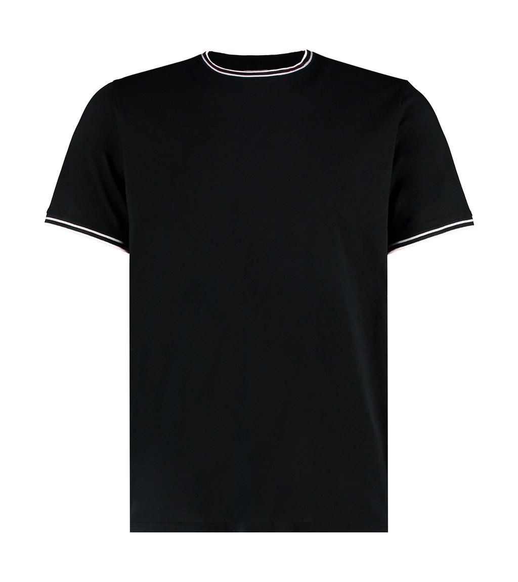 Fashion Fit Tipped Tee in Farbe Black/White/Grey