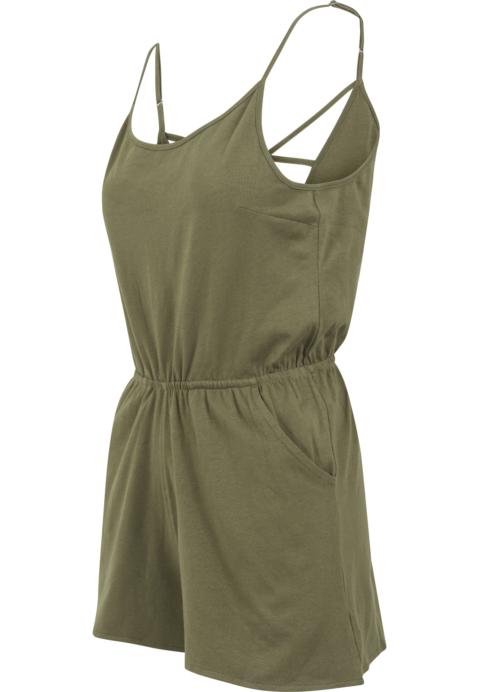 Jumpsuits & Anz?ge Ladies Short Spaghetti Jumpsuit in Farbe olive