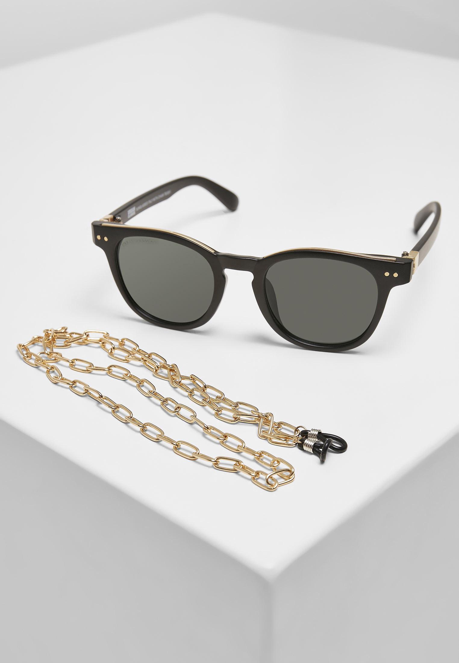 Sonnenbrillen Sunglasses Italy with chain in Farbe black/gold/gold