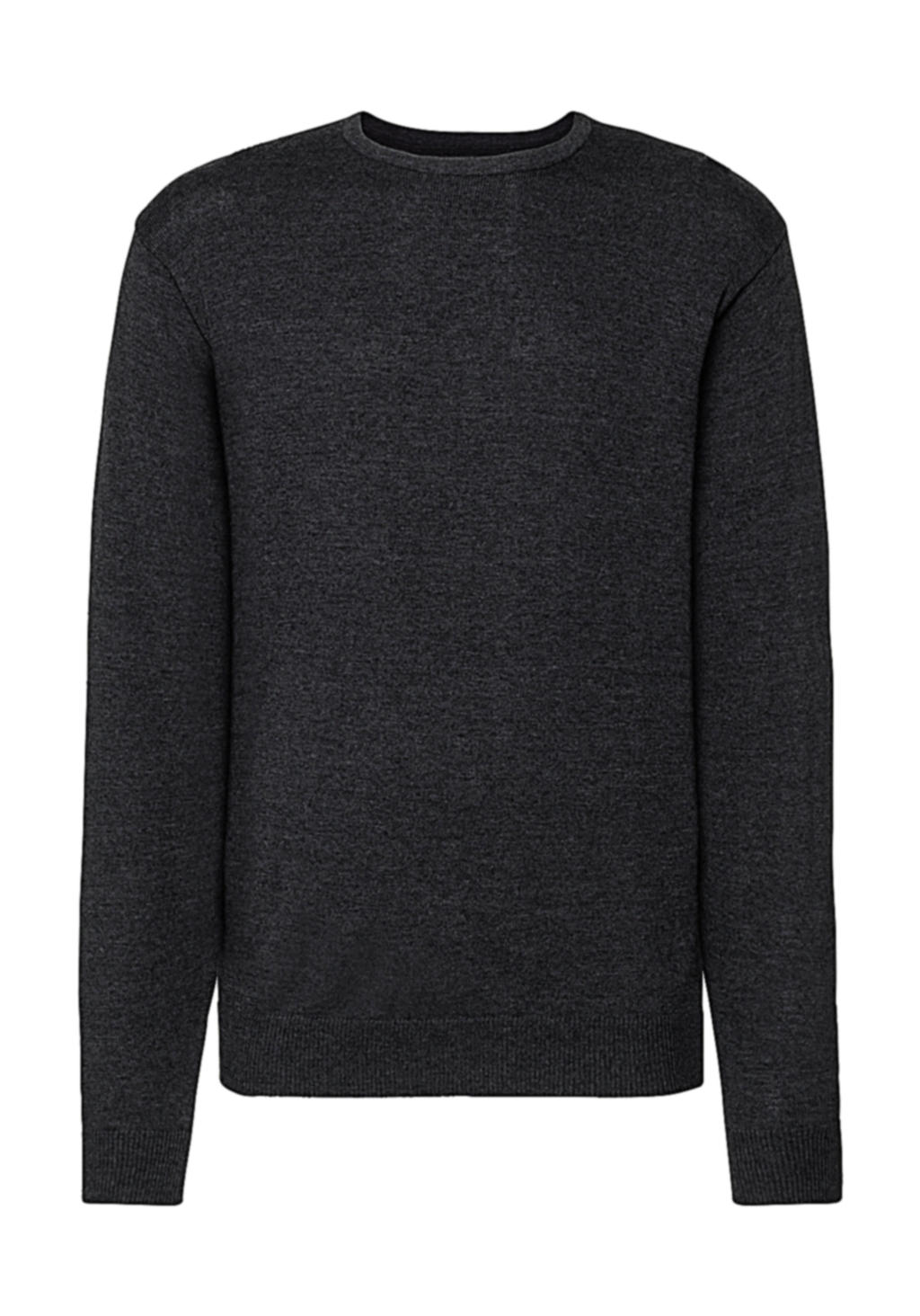  Mens Crew Neck Knitted Pullover in Farbe Charcoal Marl