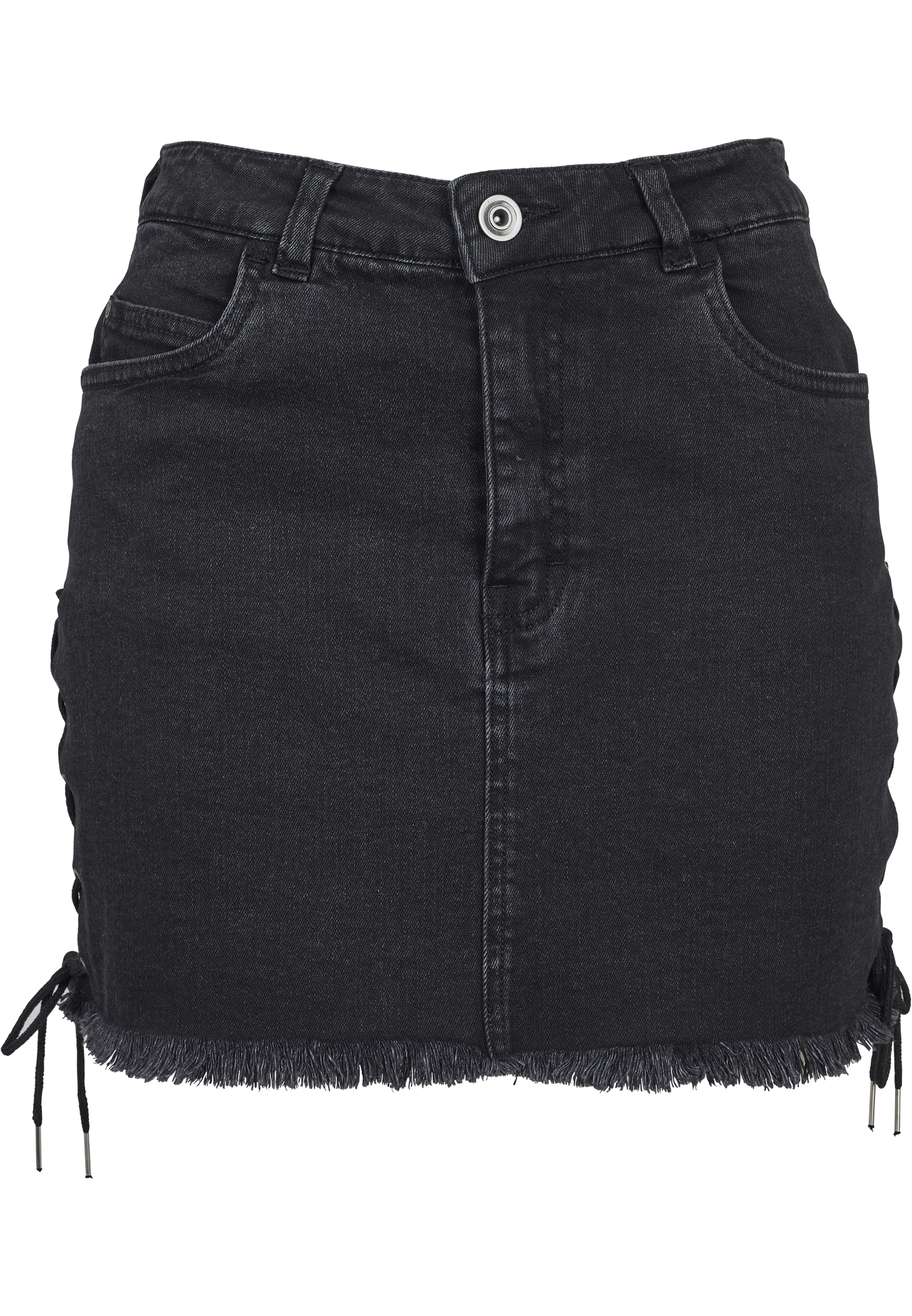 Kleider & R?cke Ladies Denim Lace Up Skirt in Farbe black washed