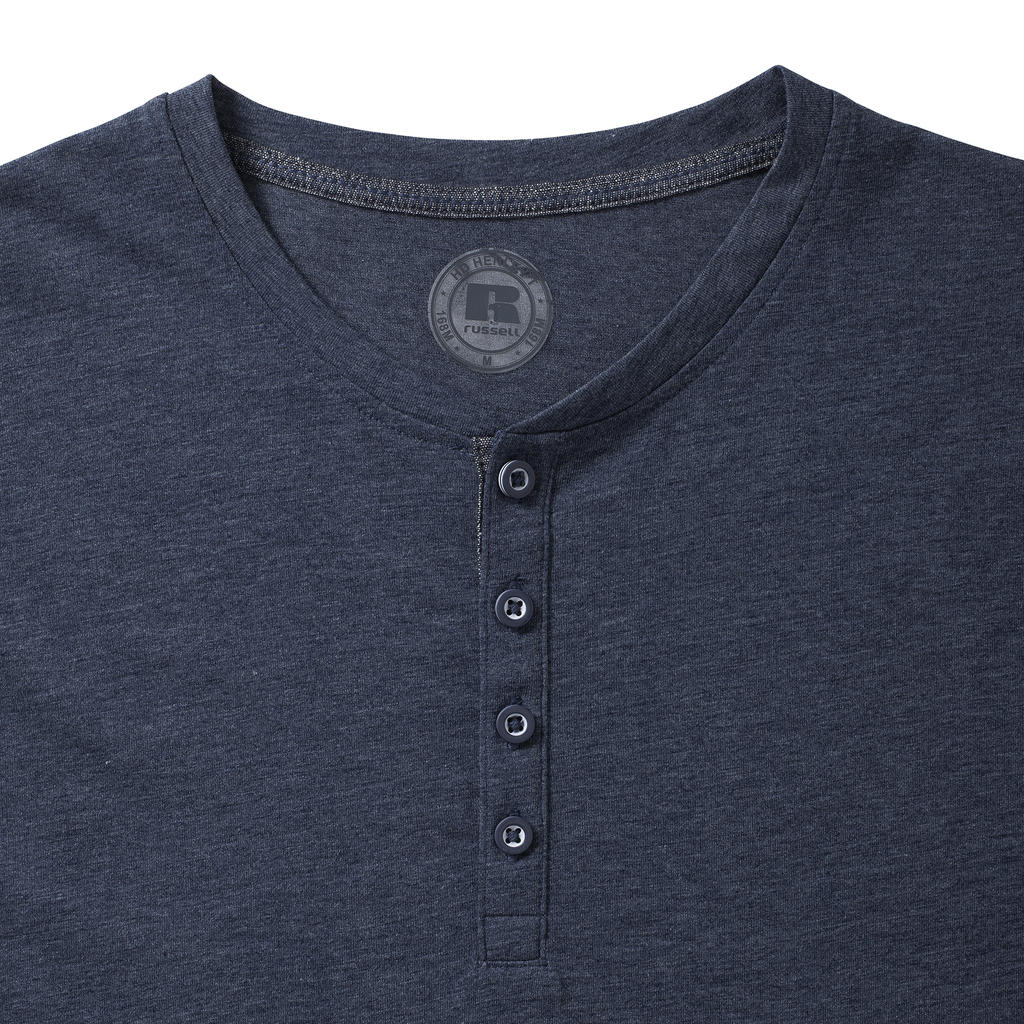  Mens Henley HD T in Farbe White