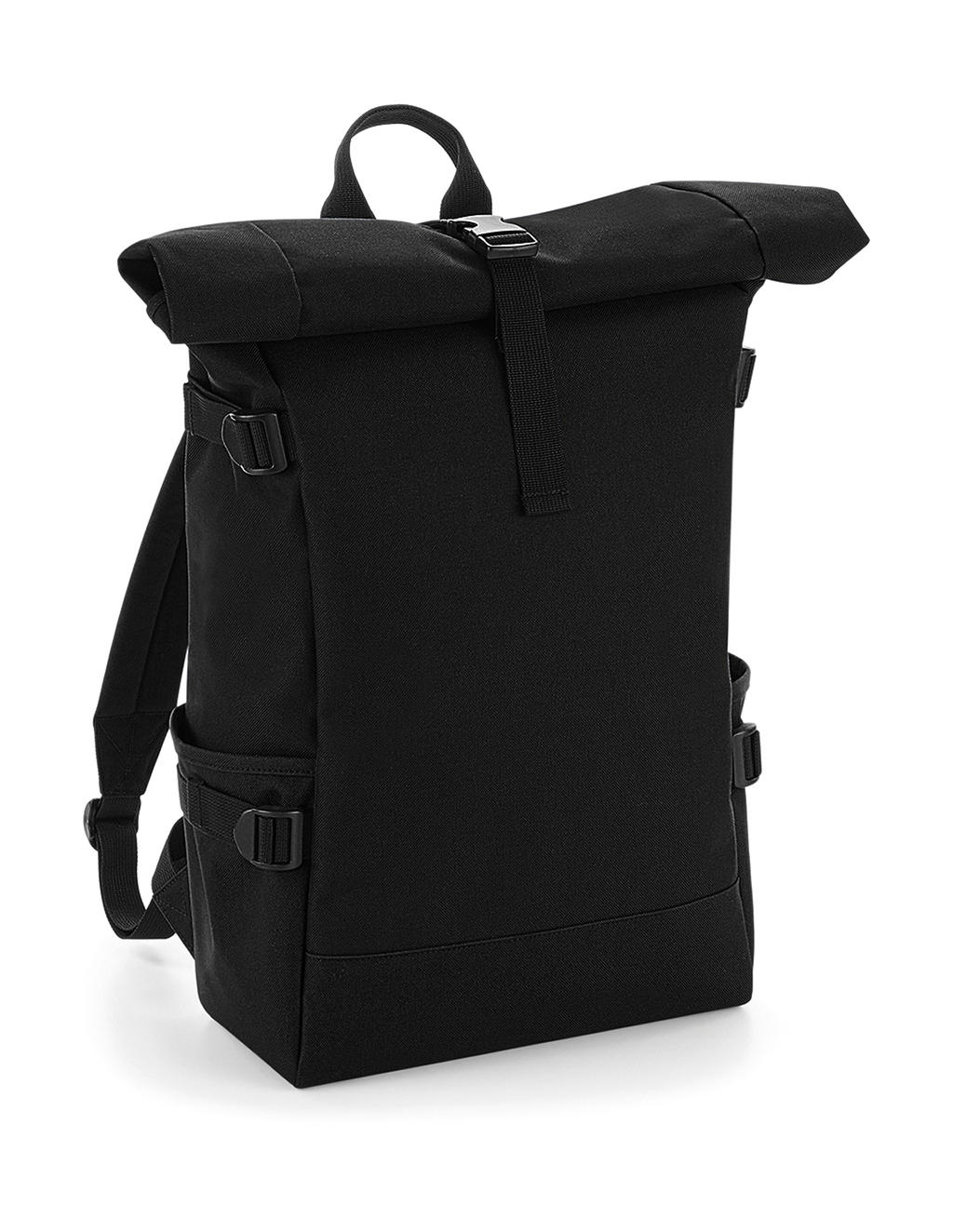  Block Roll-Top Backpack in Farbe Black/Black
