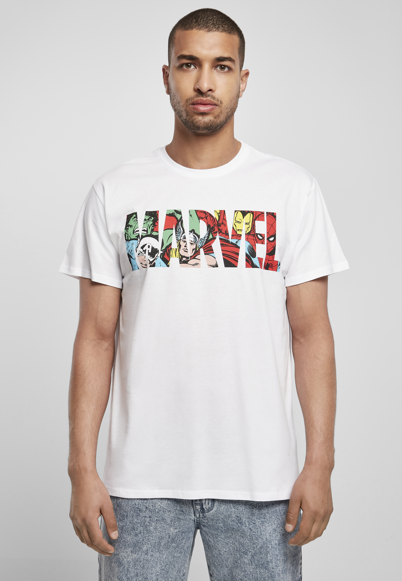 T-Shirts Marvel Logo Character Tee in Farbe white