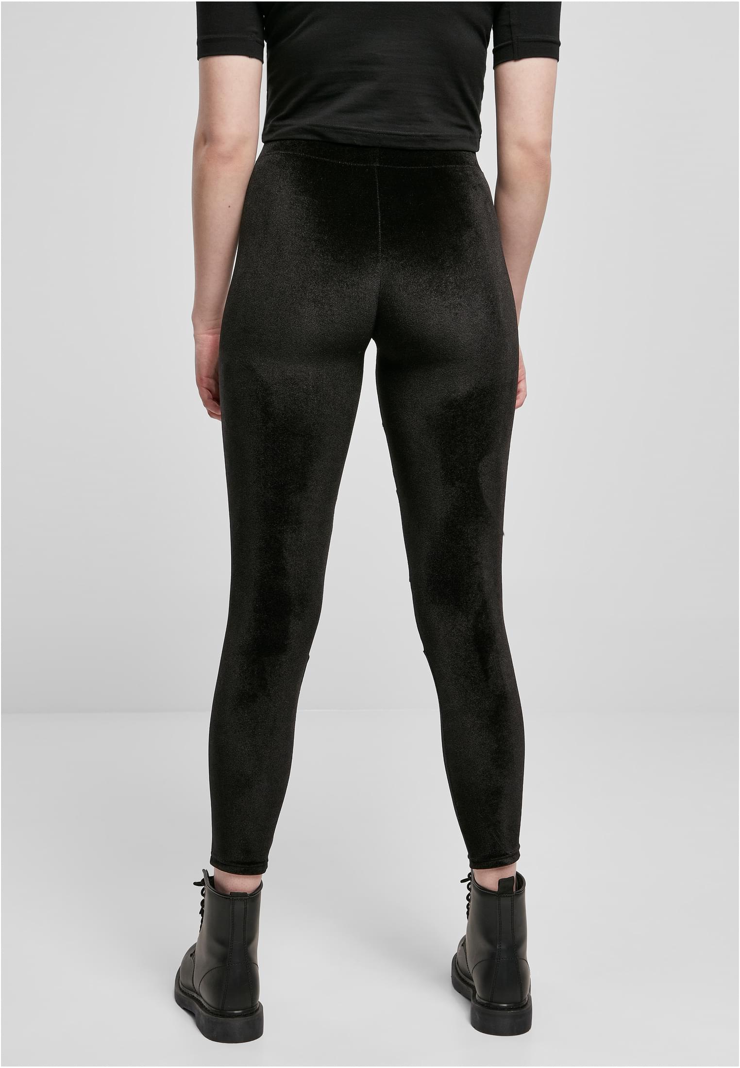 Sweatpants Ladies Velvet Tech Mesh Leggings in Farbe black