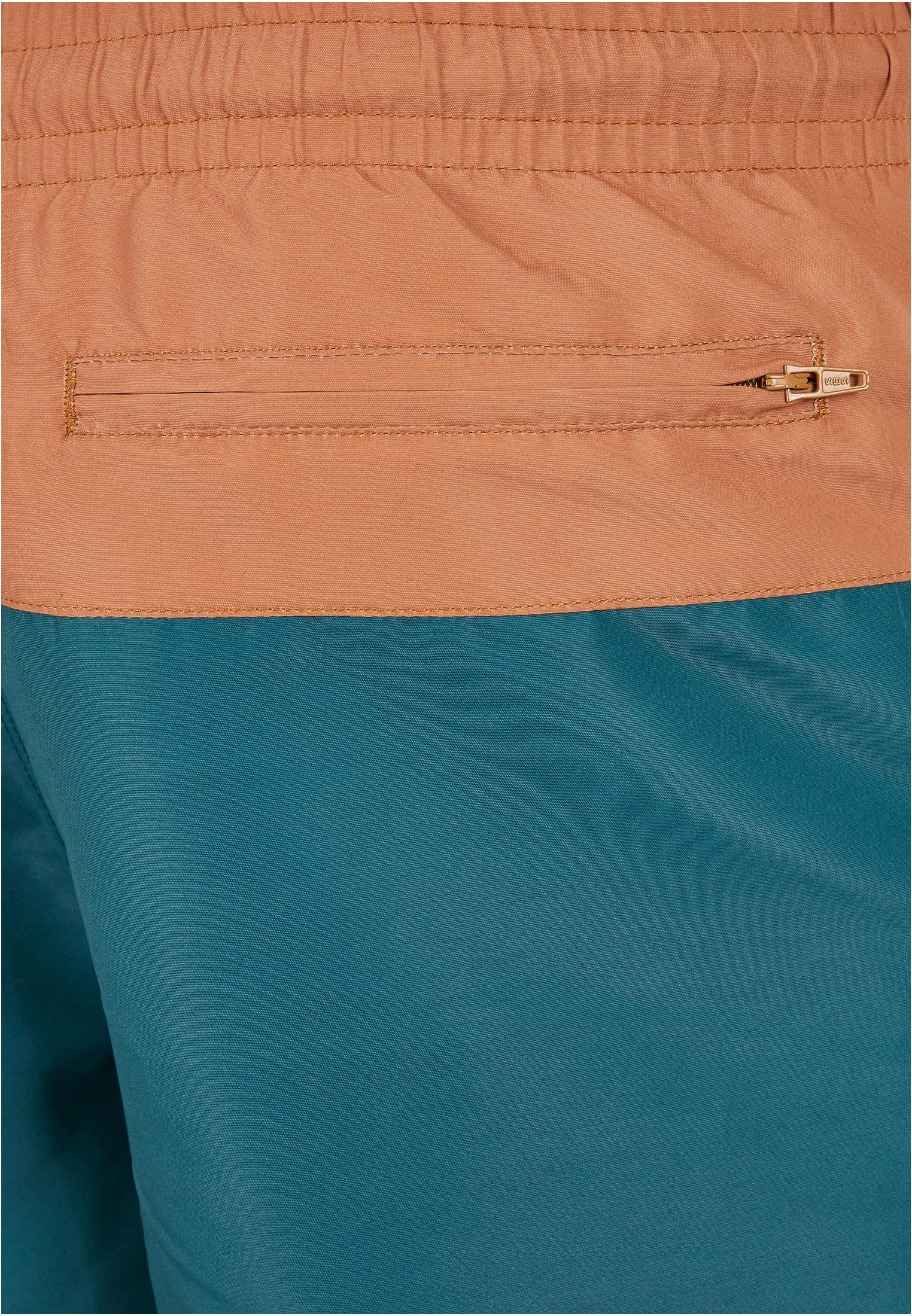 Plus Size Block Swim Shorts in Farbe teal/toffee