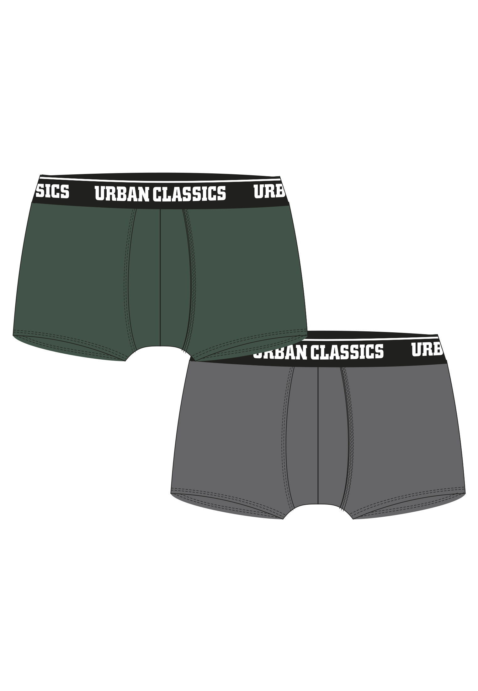 Underwear Men Boxer Shorts Double Pack in Farbe darkgreen+grey