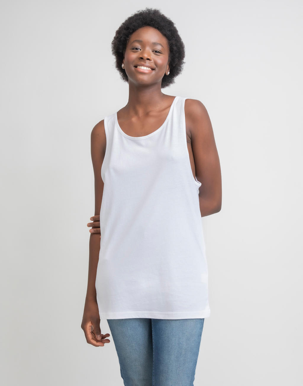  One Drop Armhole Vest in Farbe White