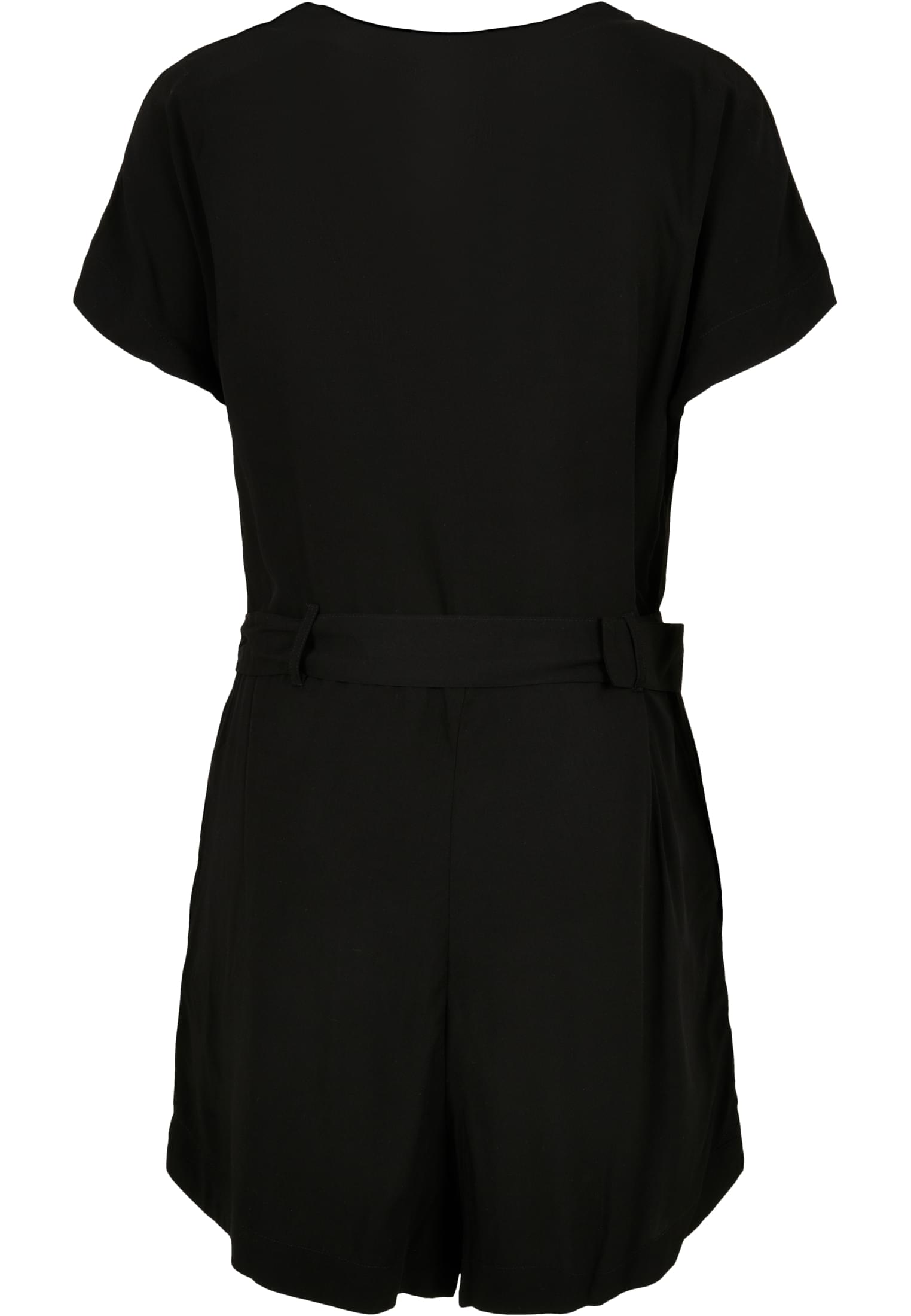 Frauen Ladies Short Viscose Belt Jumpsuit in Farbe black