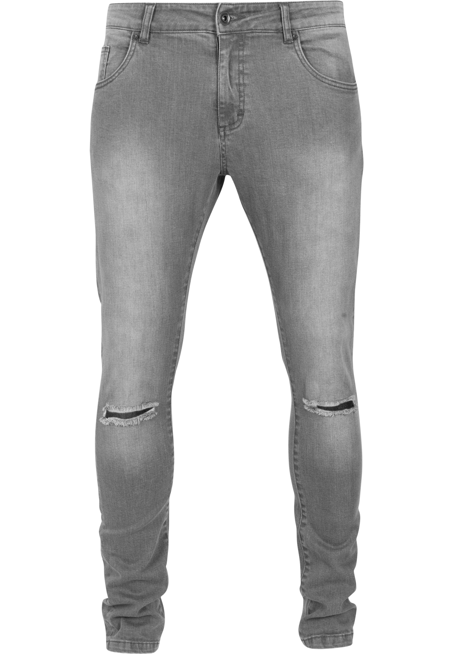 Hosen Slim Fit Knee Cut Denim Pants in Farbe grey