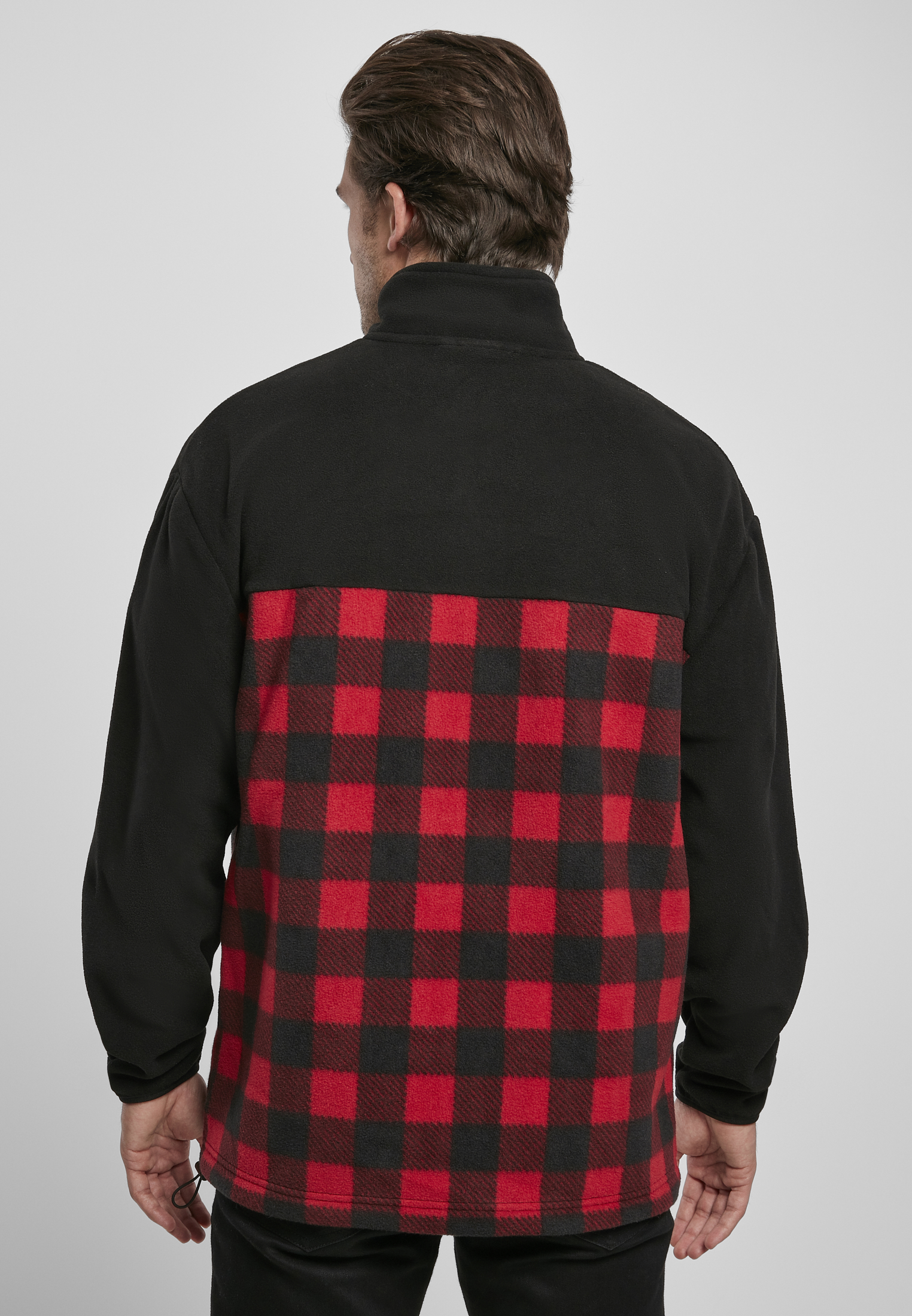 Winter Jacken Patterned Polar Fleece Track Jacket in Farbe black/redcheck