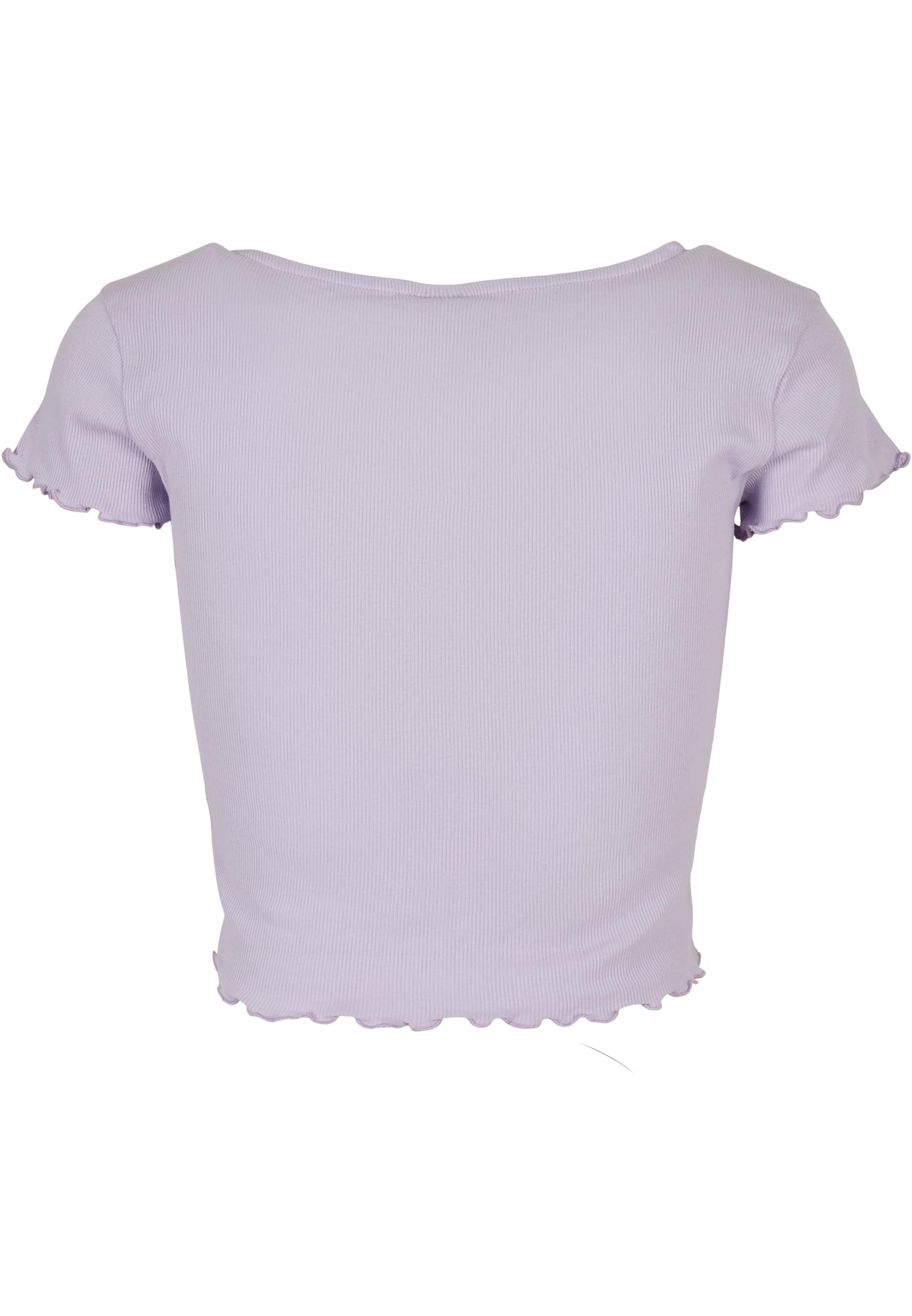 Frauen Ladies Cropped Button Up Rib Tee in Farbe lilac