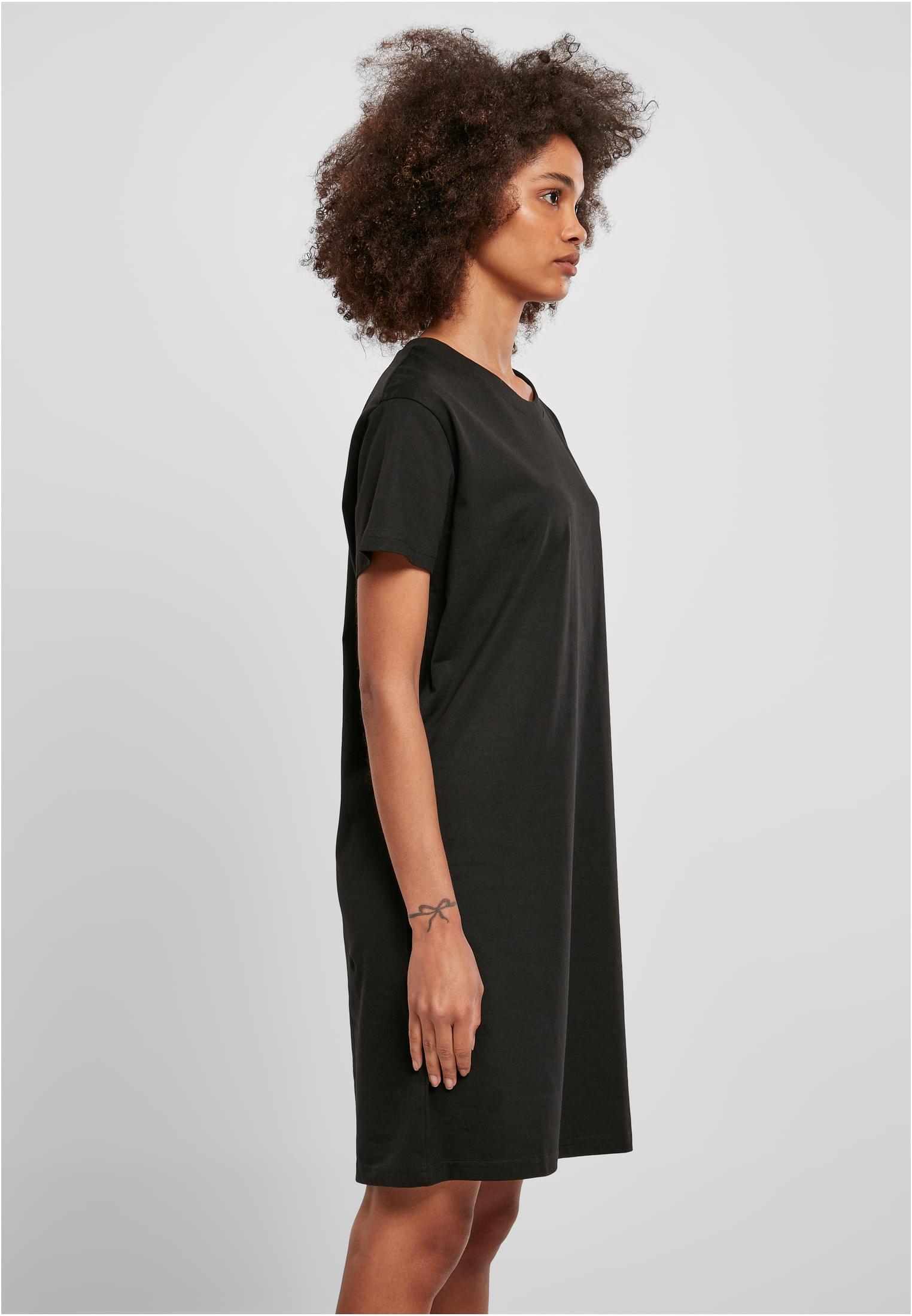 Frauen Ladies Recycled Cotton Boxy Tee Dress in Farbe black