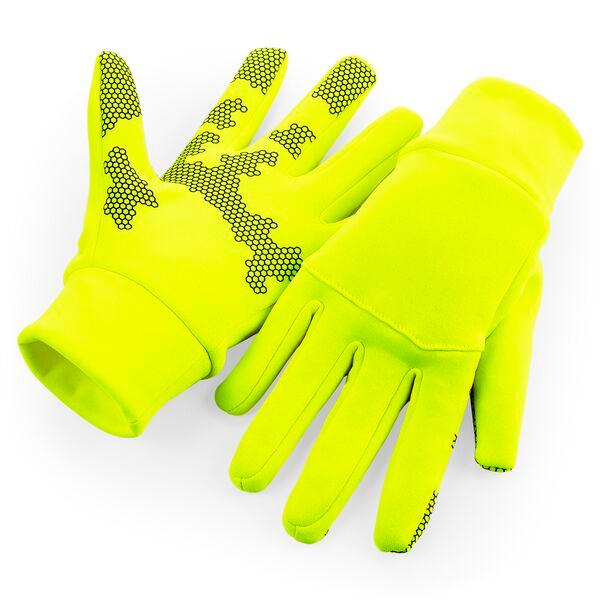  Softshell Sports Tech Gloves in Farbe Fluorescent Yellow