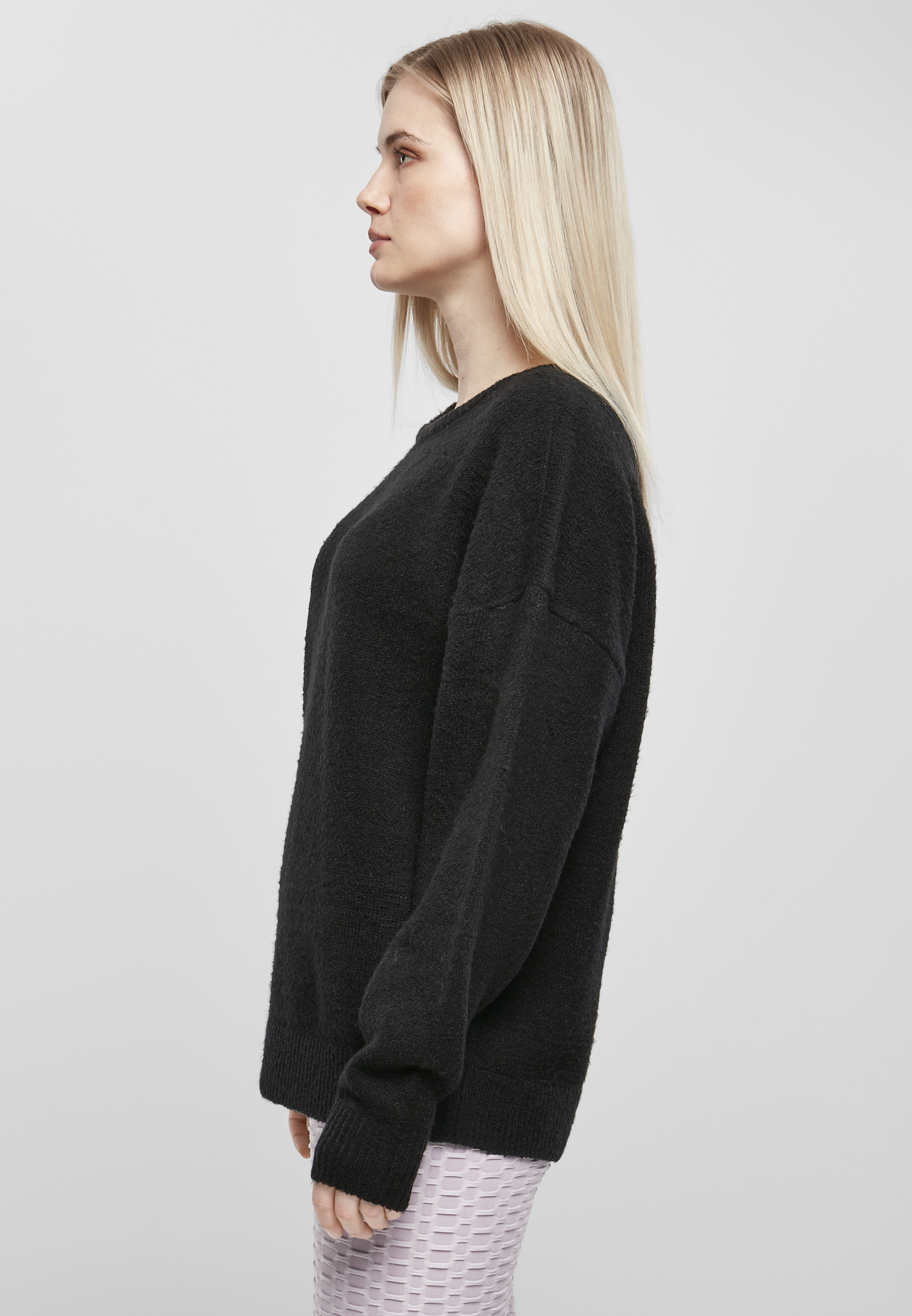 Sweater & Strickjacken Ladies Chunky Fluffy Sweater in Farbe black