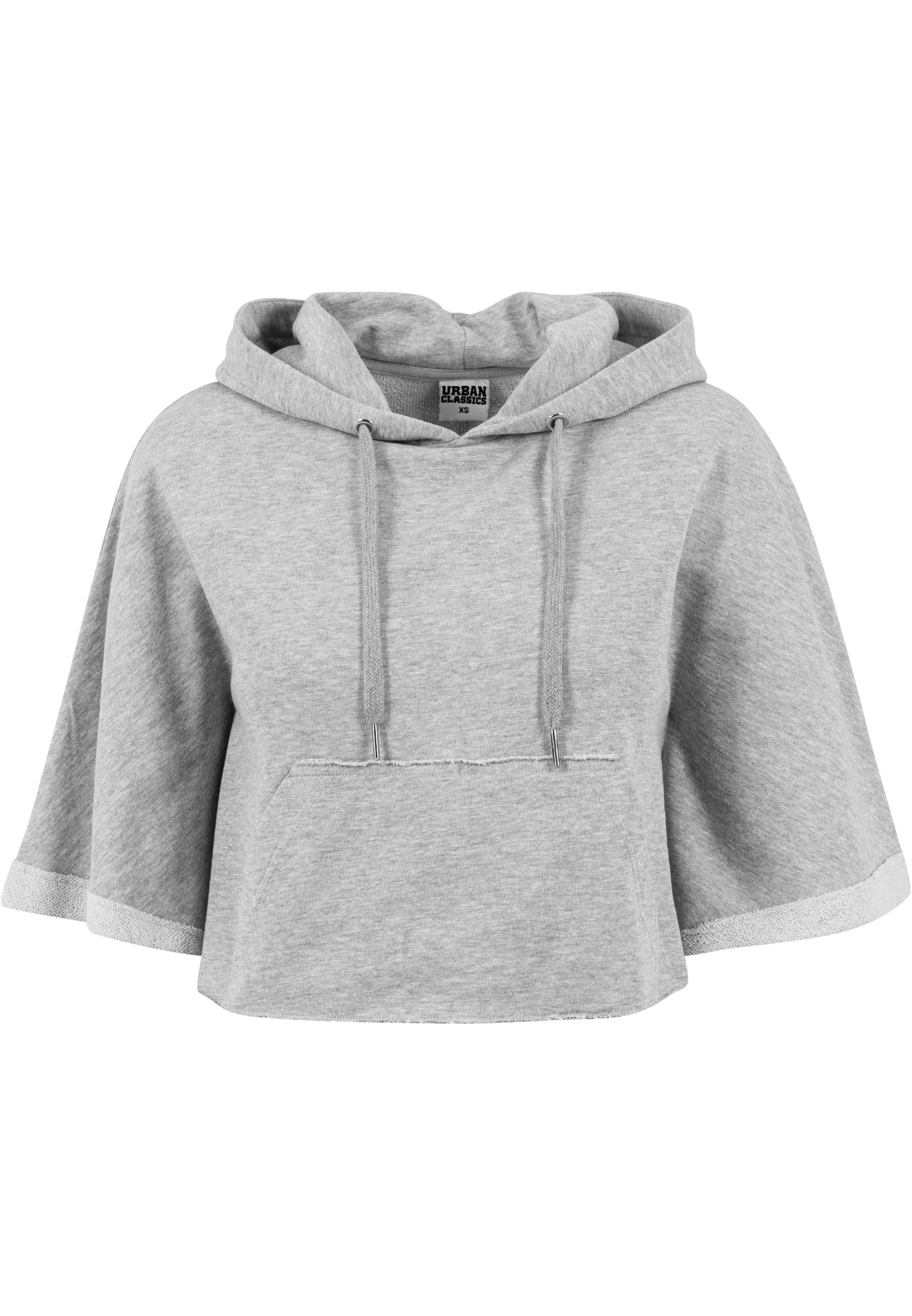 Hoodies Ladies Cropped Hooded Poncho in Farbe grey