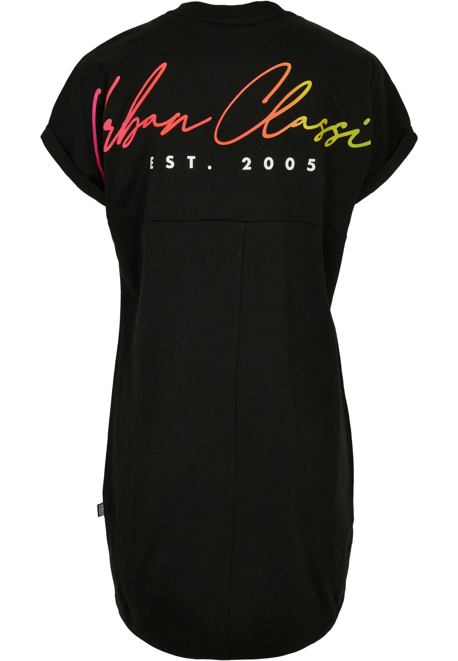 Frauen Ladies Rainbow Tee Dress in Farbe black