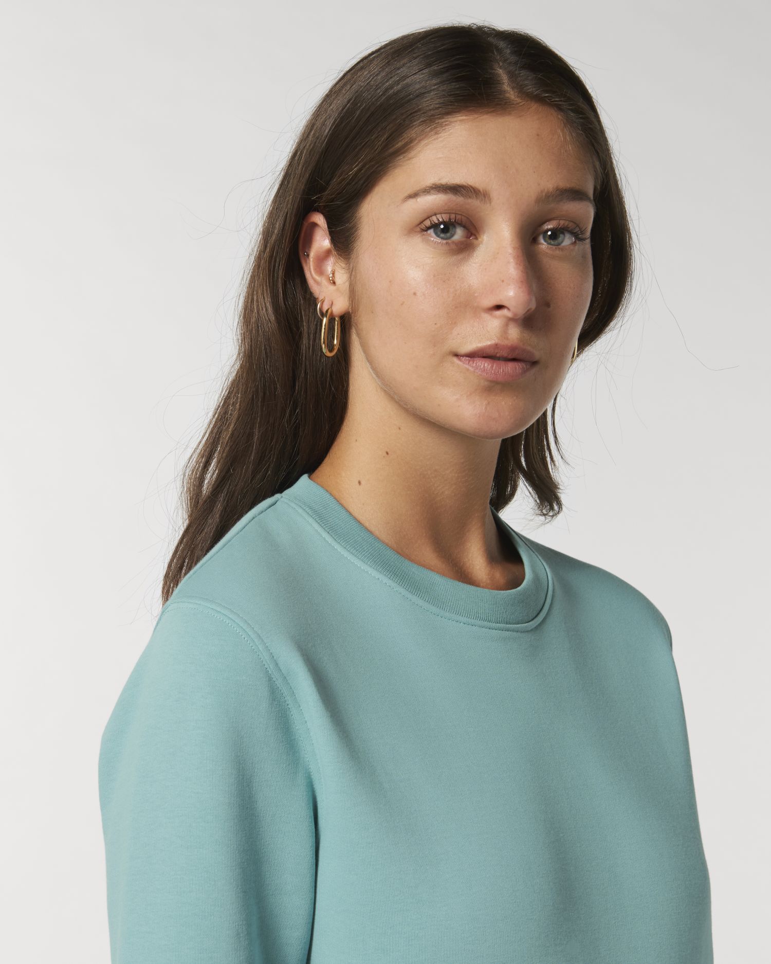 Crew neck sweatshirts Changer in Farbe Teal Monstera
