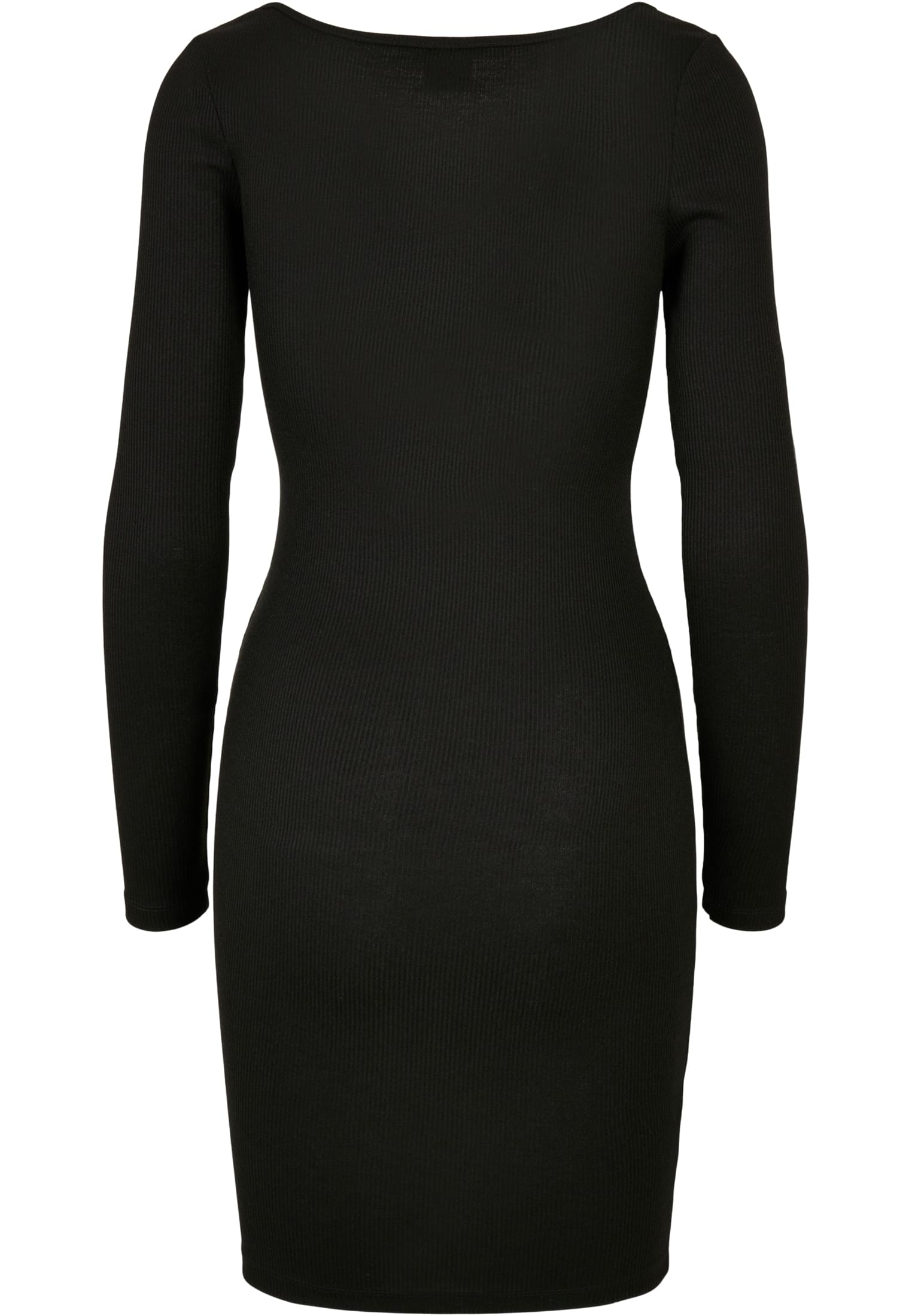 Kleider & R?cke Ladies Rib Squared Neckline Dress in Farbe black