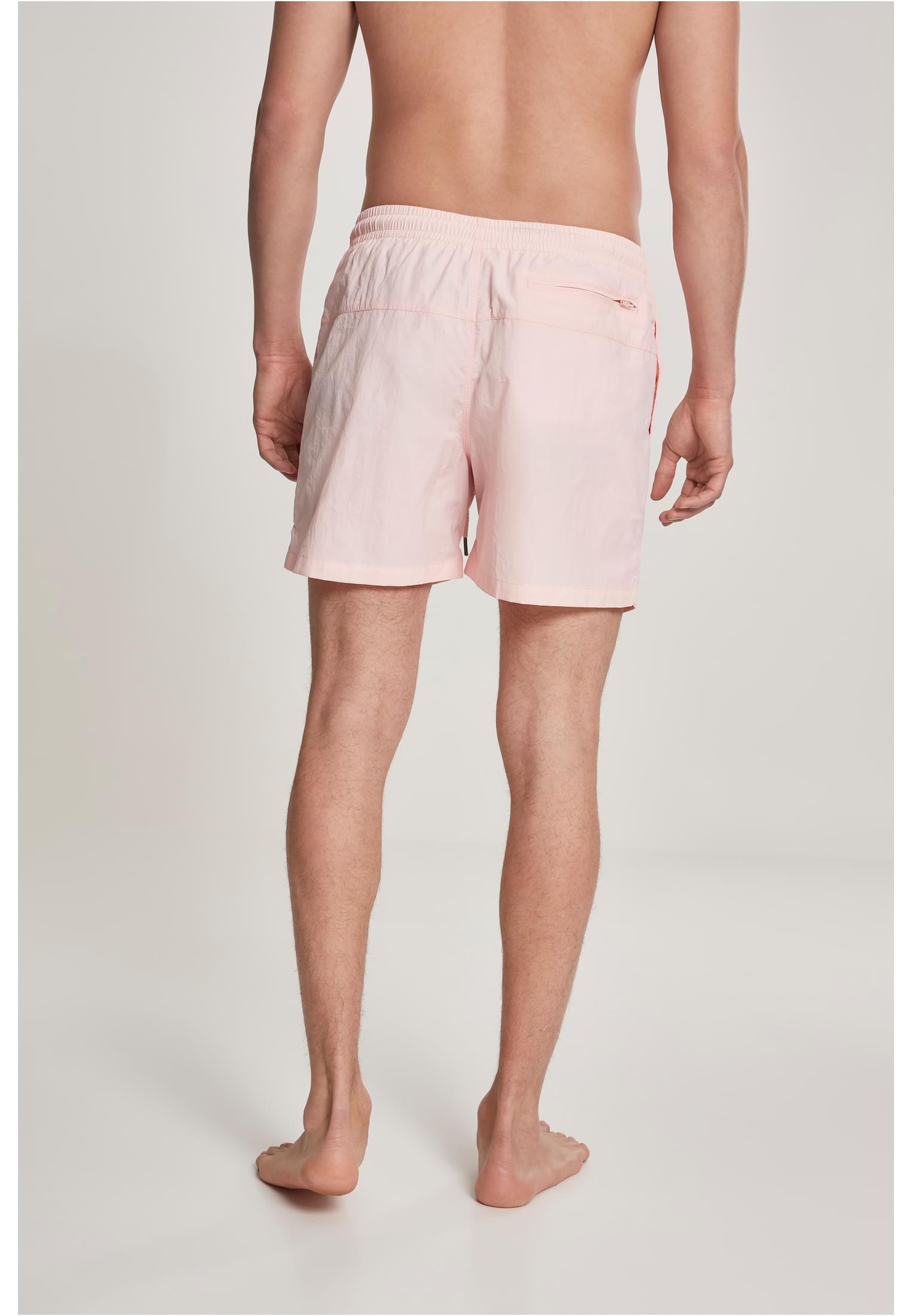 Plus Size Block Swim Shorts in Farbe pink