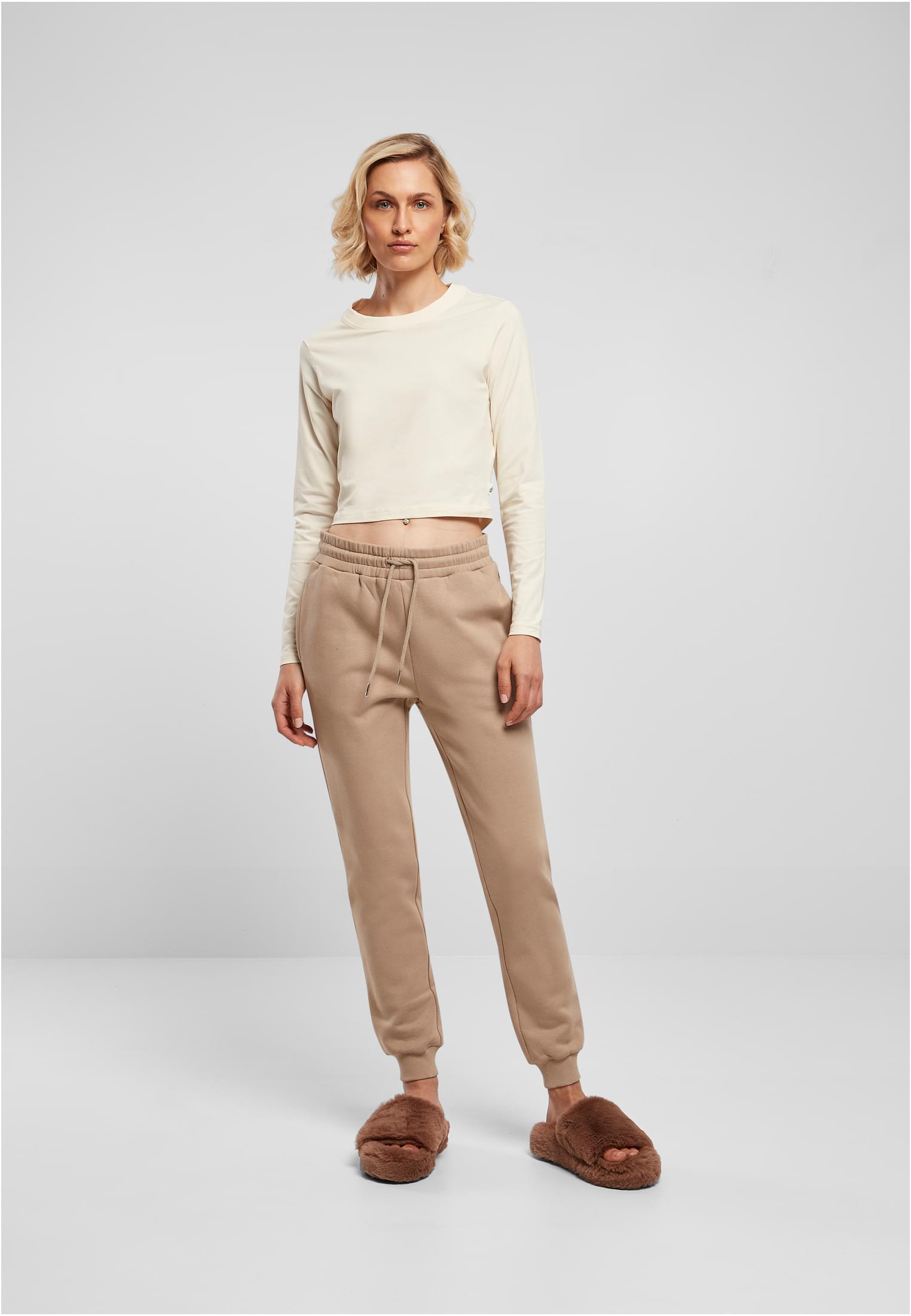 Frauen Ladies Organic Slim Sweat Pants in Farbe softtaupe