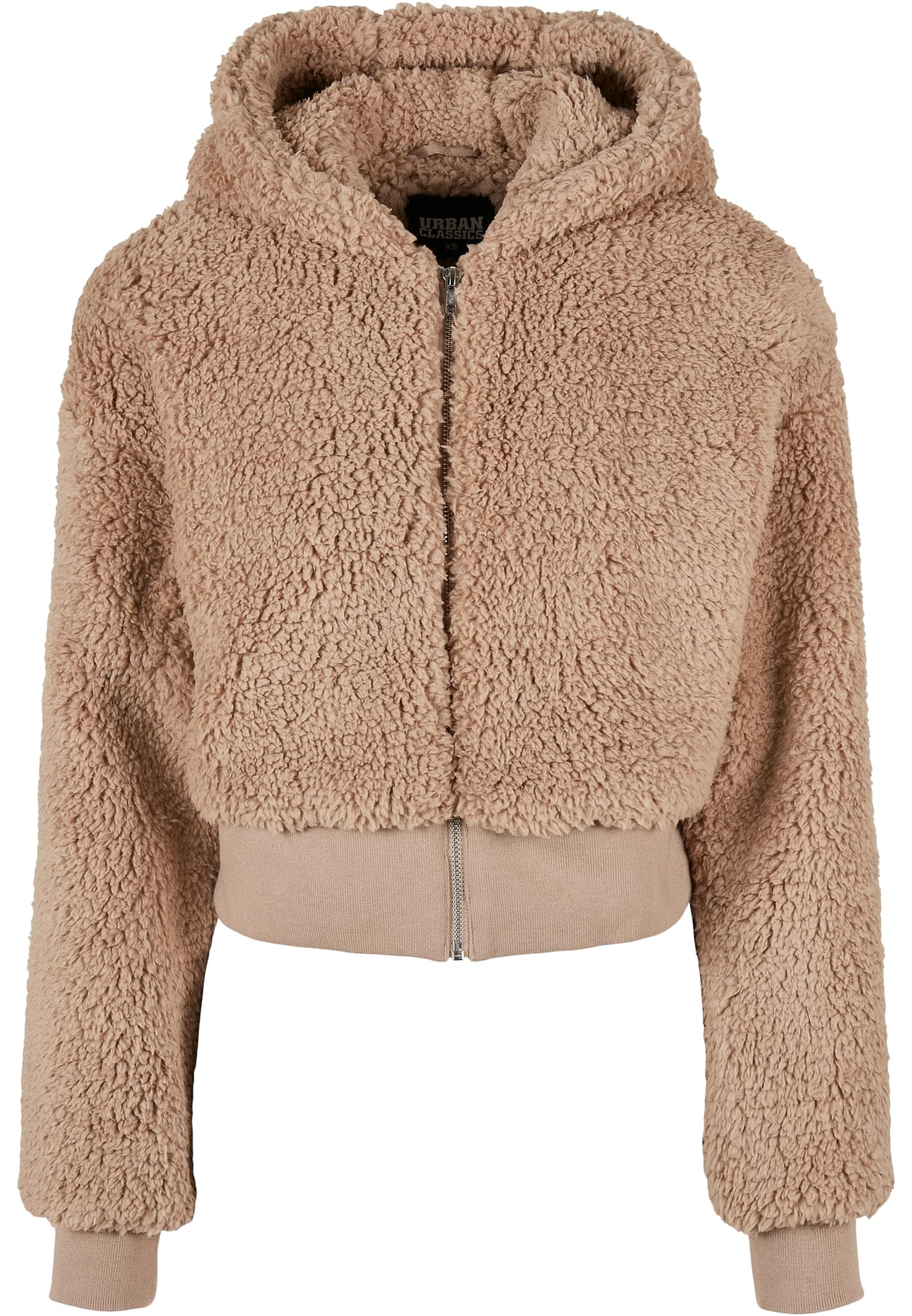 Winter Jacken Ladies Short Oversized Sherpa Jacket in Farbe softtaupe