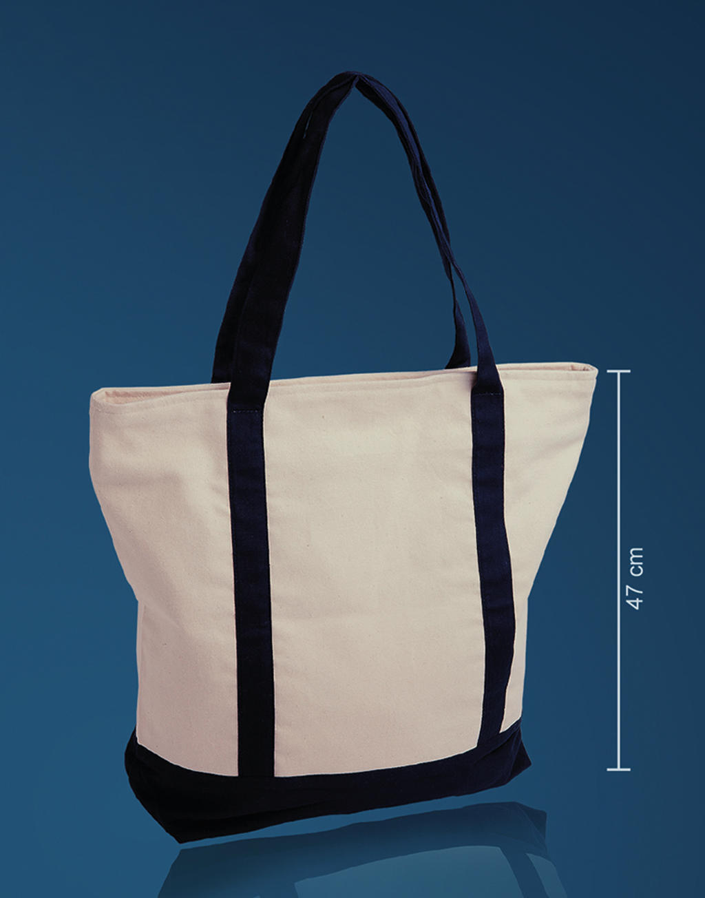  Canvas Shopping Bag in Farbe Natural/Navy