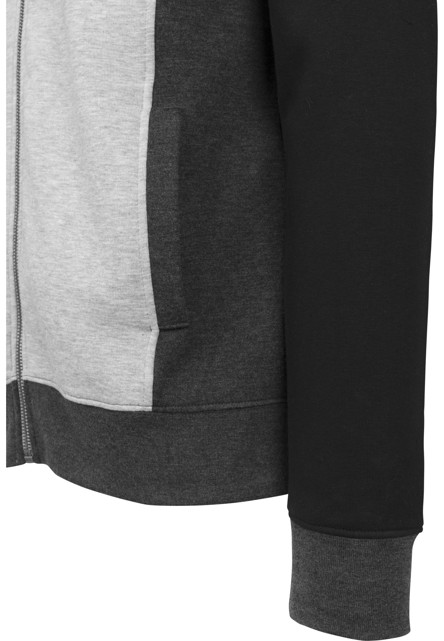 Zip Hoodies 3- Tone Sweat Zip Hoody in Farbe grey/charcoal/black
