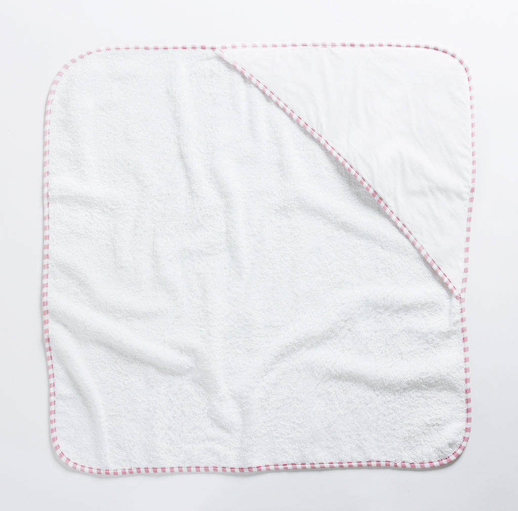  Po Hooded Baby Towel in Farbe White/Baby Pink