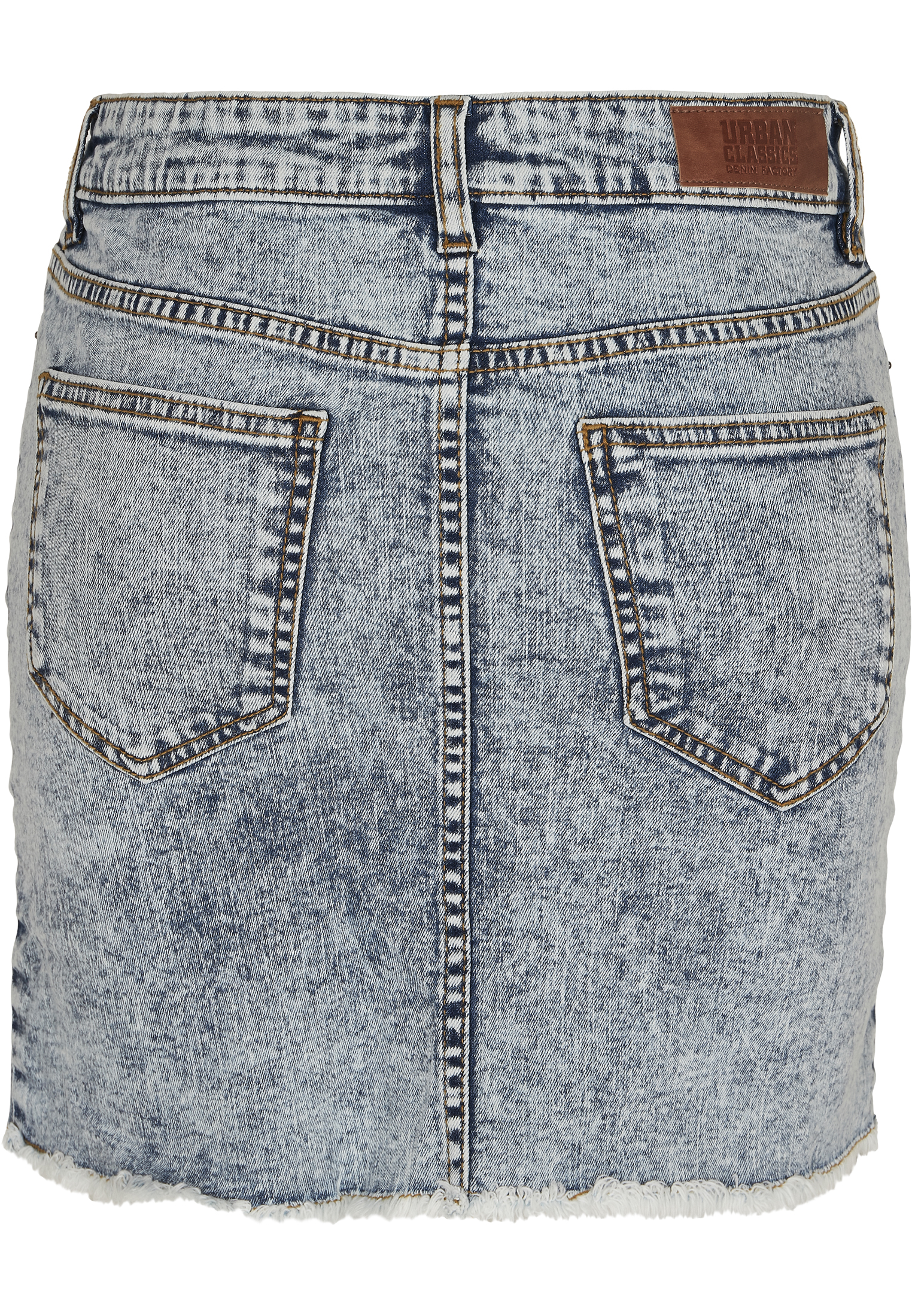 Curvy Ladies Denim Skirt in Farbe light skyblue acid washed