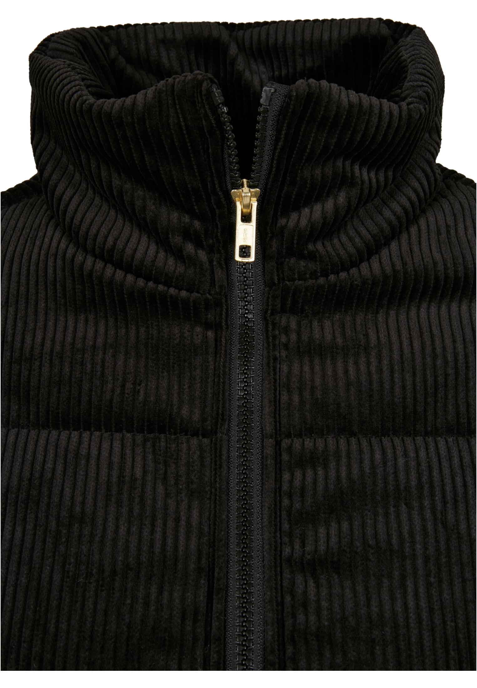 Curvy Ladies Corduroy Puffer Jacket in Farbe black