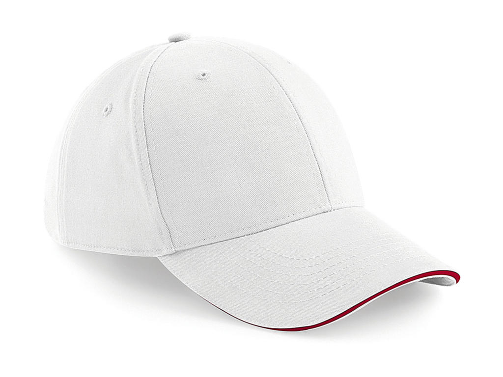  Athleisure 6 Panel Cap in Farbe White/Classic Red