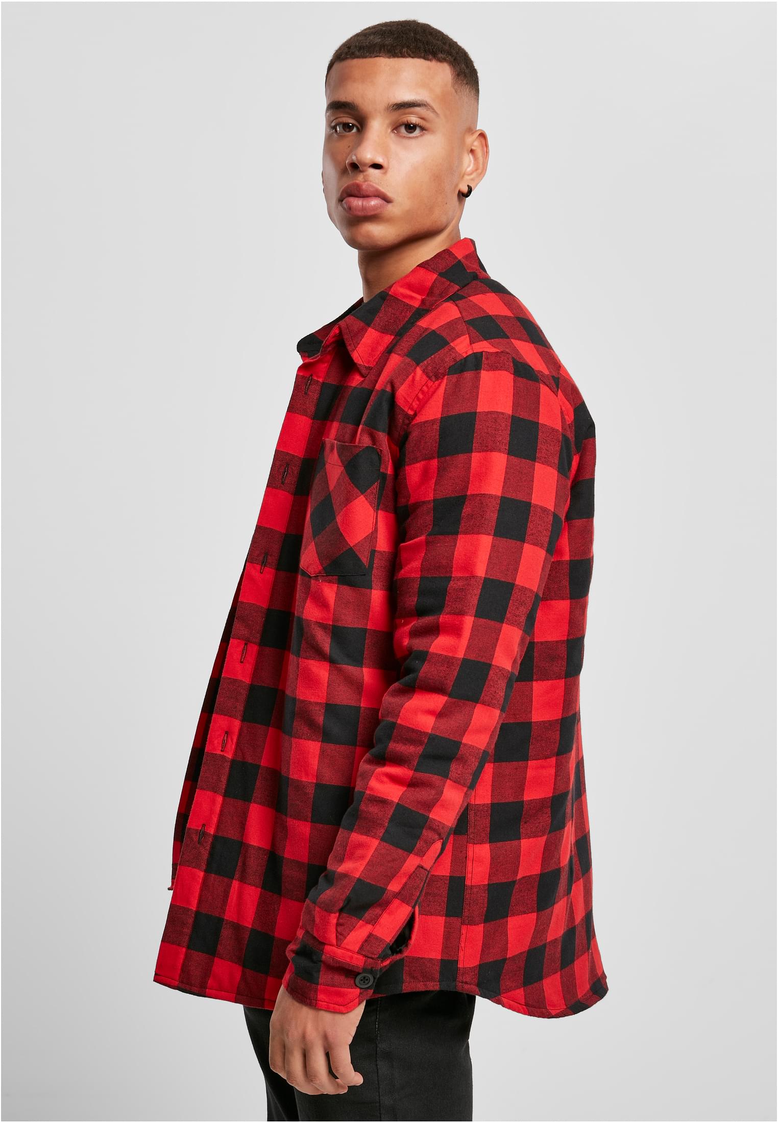 Hemden Padded Check Flannel Shirt in Farbe black/red
