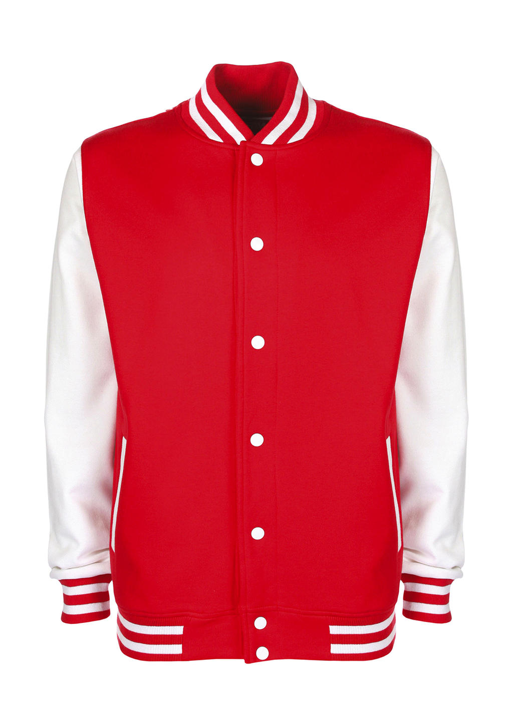  Varsity Jacket in Farbe Fire Red/White