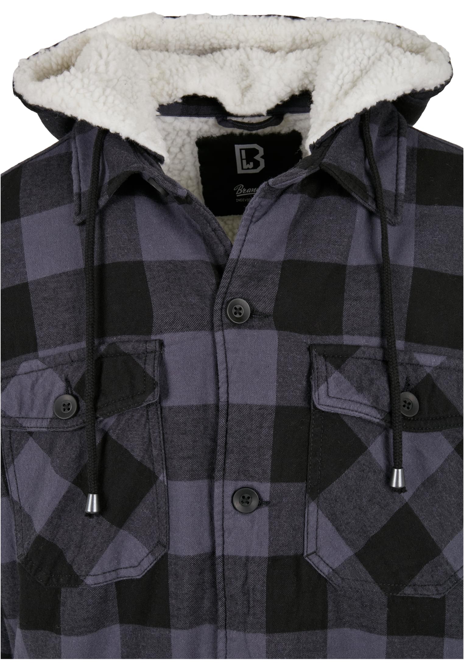 Jacken Lumberjacket Hooded in Farbe black/grey
