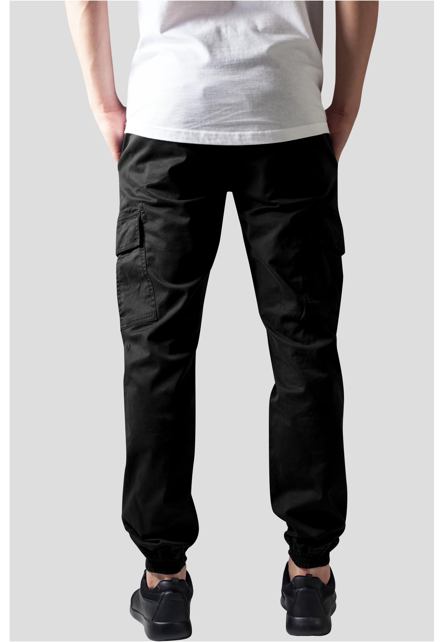 Sweatpants Washed Cargo Twill Jogging Pants in Farbe black