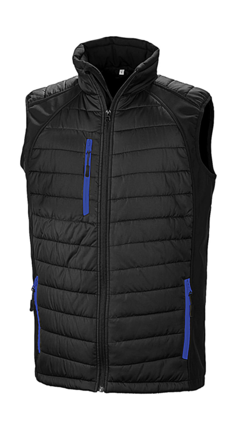  Black Compass Padded Softshell Gilet in Farbe Black/Royal