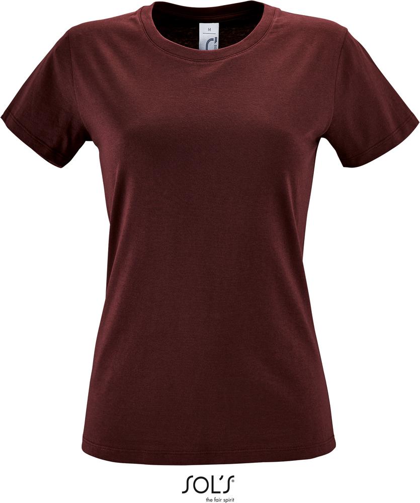 T-Shirt Regent Women Damen Rundhals T-Shirt in Farbe burgundy
