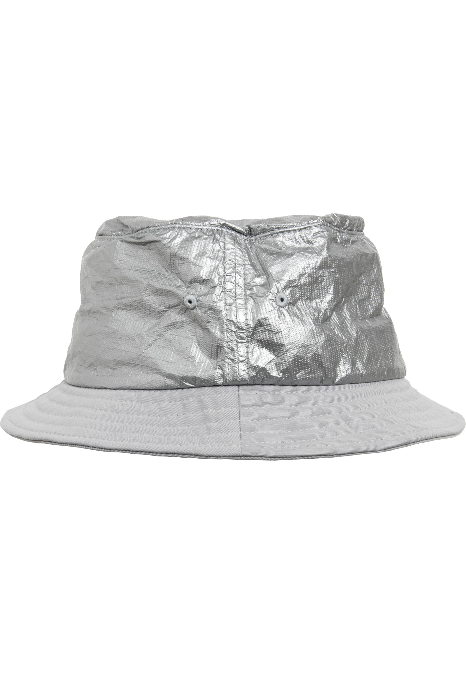 Bucket Hat Crinkled Paper Bucket Hat in Farbe silver