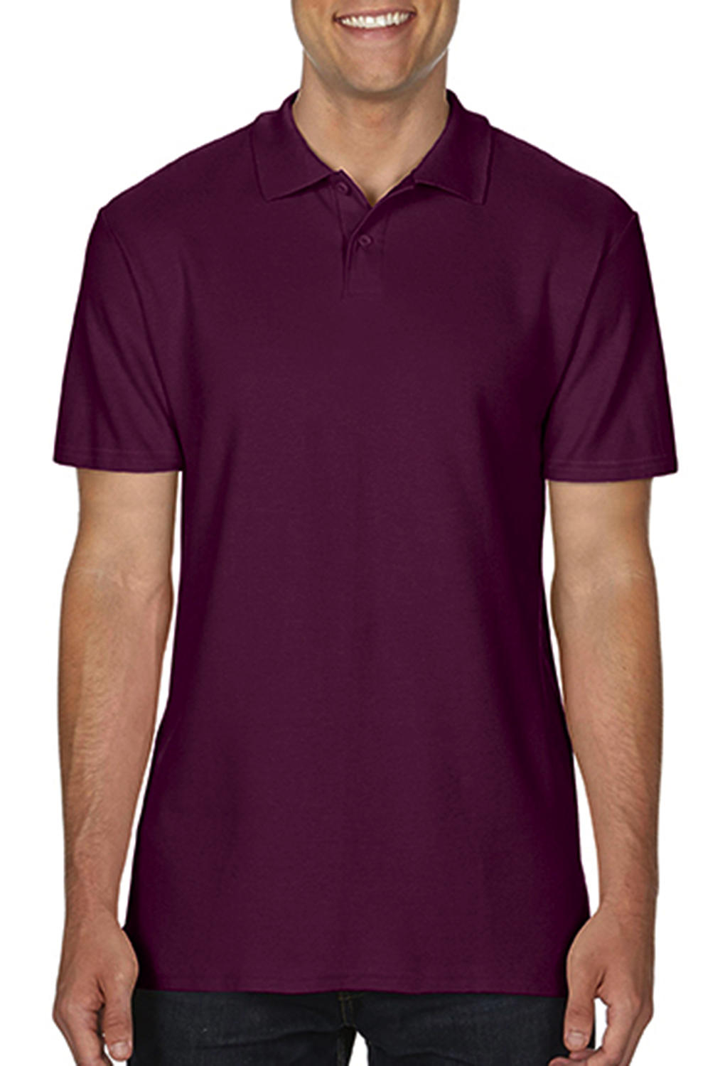  Softstyle? Adult Double Pique Polo in Farbe Maroon