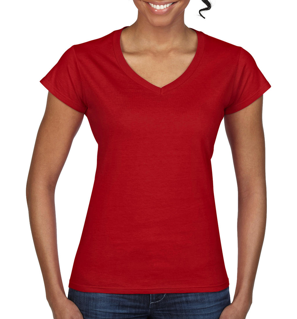  Ladies Softstyle? V-Neck T-Shirt in Farbe Red