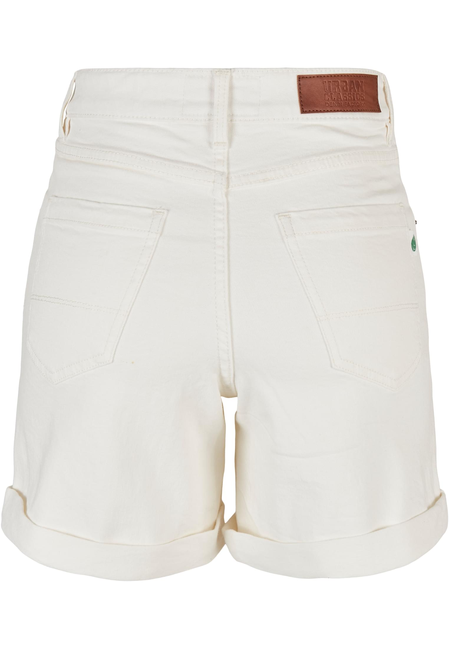 Frauen Ladies Organic Stretch Denim 5 Pocket Shorts in Farbe offwhite raw