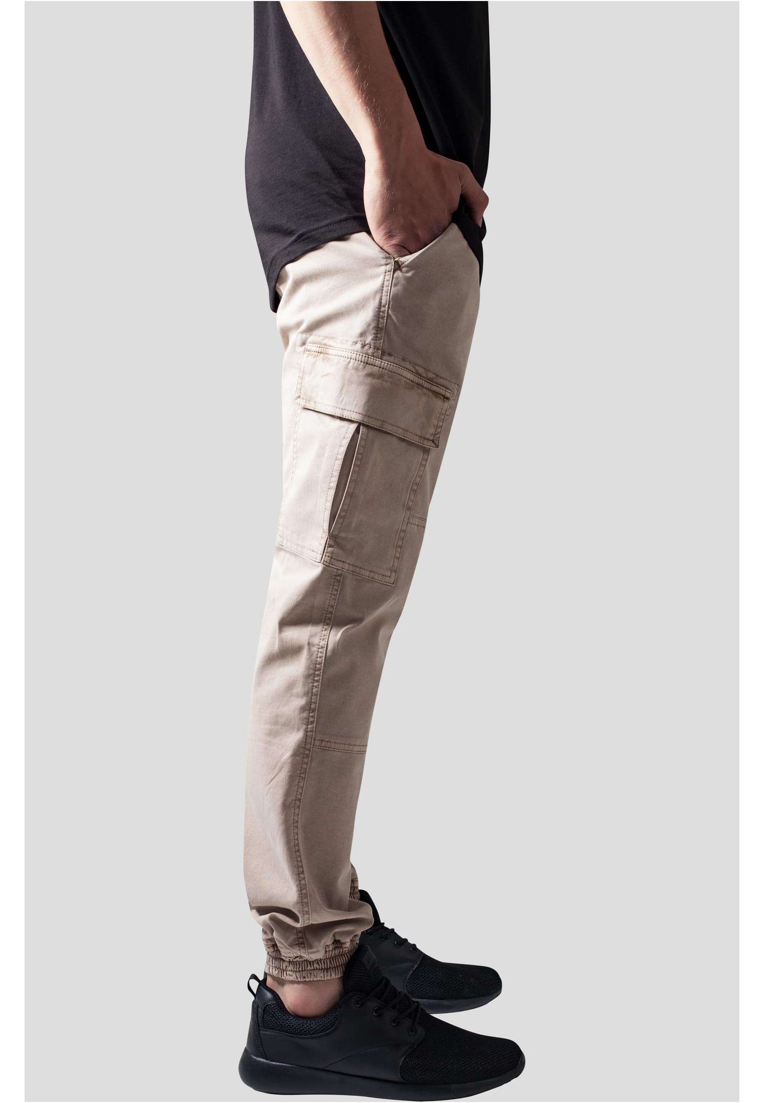 Sweatpants Washed Cargo Twill Jogging Pants in Farbe sand